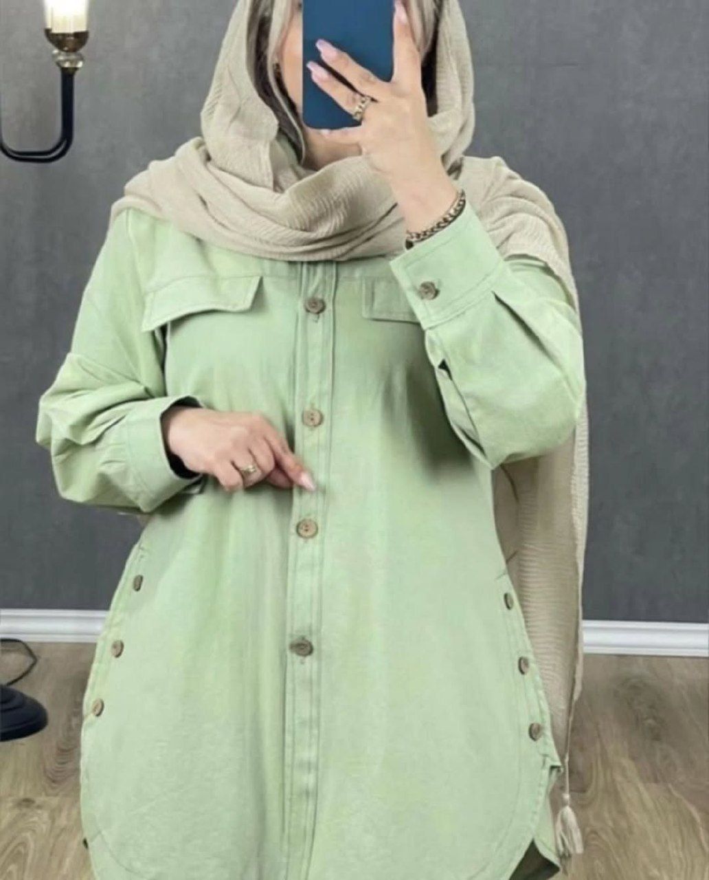 مانتو دکمه چوبی بغل دکمه